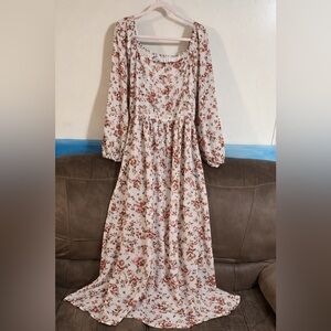 NWT Boutique Polagram Floral Maxi Dress With Belt Size 3X